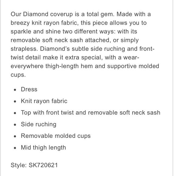 NWOT Skye Tropical Print Bandeau Dress with Built-in Cups Removable Neck Sash M - Picture 8 of 9